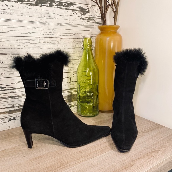 Aquatalia Black Suede Ankle Boots by Marvin K. - Picture 2 of 14